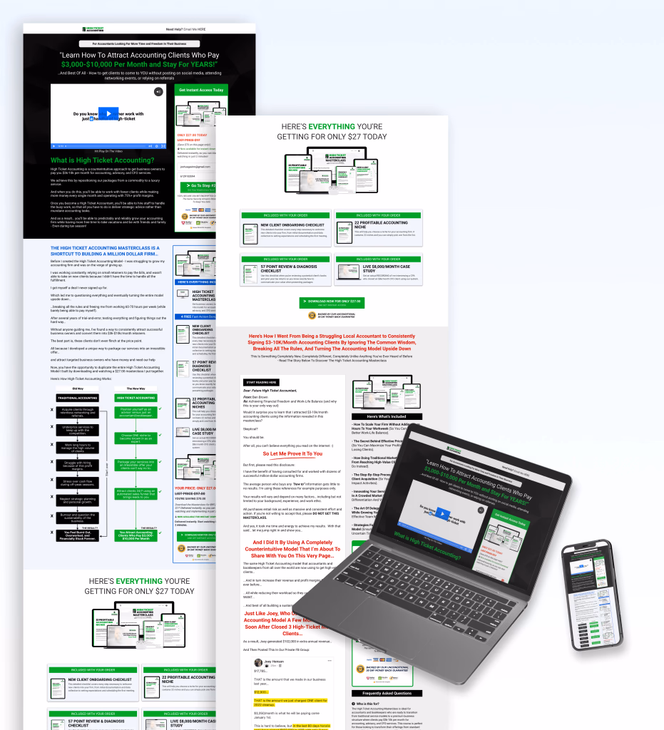 High Ticket Accounting sales page